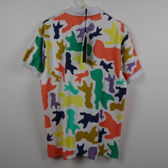 Akoo Polo Shirt Men's Size L Multicolor Print Fox Logo - Picture 5 of 10